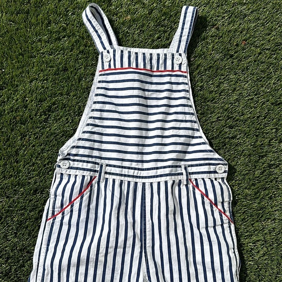 BEEBAY 7years made in India, striped romper, blue, white, and red - Picture 3 of 7